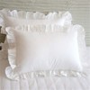 Joasaca 100% Cotton Ruffle Pillowcase Ruffled Pillow Cover White Pillow