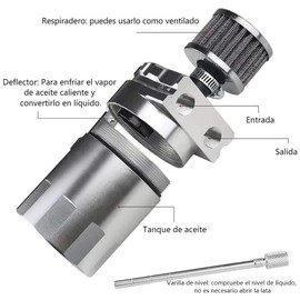 Tanque de Captura de Aceite, Kit Depósito de Aceite con Filtro Universal de Aluminio, 300ml Depósito de Aceite, Jarras de Aceite con Filtros de Aire, Botella de Aceite para Coche