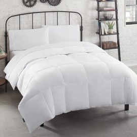 Mercantile Soft and Natural Breathable Down Feather Fill Bedding Comforter Duvet Insert with 4 Corner Loops for All Season, Twin, White