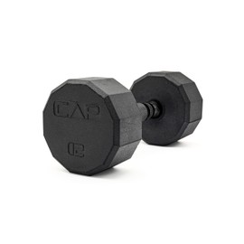 CAP Barbell 12-Sided Coated Dumbbell with Black Handle, Single, 12 LB