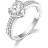 Anillo de Compromiso de Circonita Cúbica con Corte de Corazón
