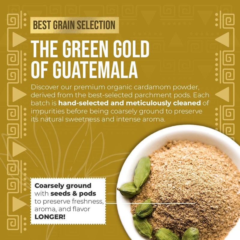 Eletary Premium Cardamom Ground with Guatemalan Green Organic Cardamom Pods
