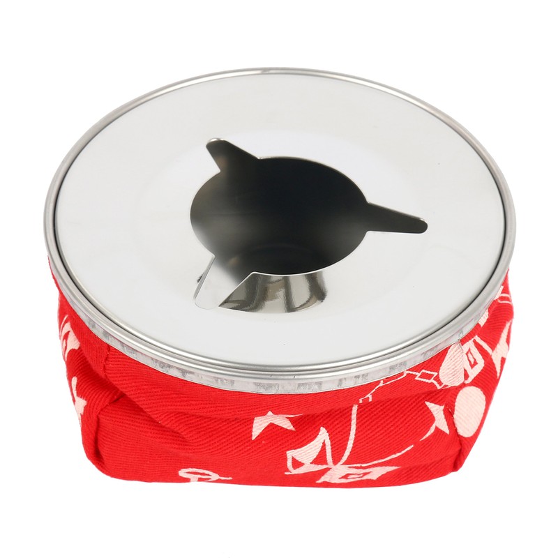 Amarine-Made Stainless Windproof Bean Bag Ashtray, Blue or Red (Red)