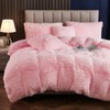 Yaoshuho Plush Fluffy Duvet Cover Queen Size Luxury Ultra Soft