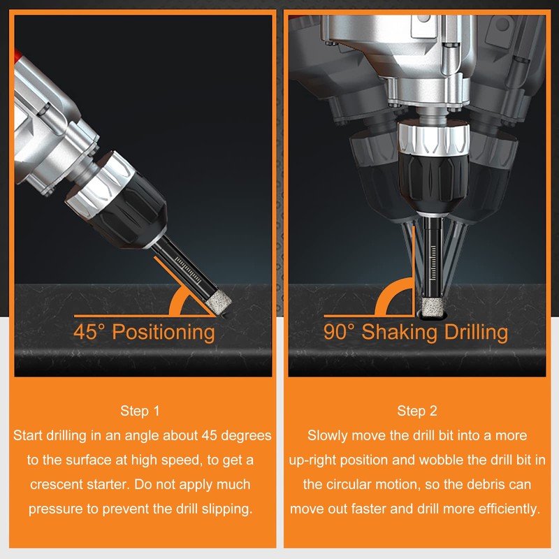5 Packs Dry Diamond Drill Bits Set 3/8" 10mm Vacuum
