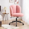 Furniliving Fluffy Armless Desk Chair, Upholstered Vanity Chair with Back,