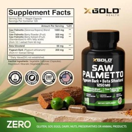 X Gold Health Saw Palmetto Suplemento Próstata 120 Cápsulas