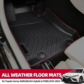 Naibeve Floor Mats for Toyota Camry 2020-2024 (Only for AWD)- All Weather for Toyota Camry Floor Mats, for Toyota Camry Floor Liner Cargo Mat Trunk Liner Cargo Liner(Not Fit for Hybrid or FWD)