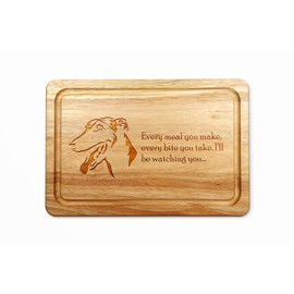 Hardwood Chopping Board with Greyhound Dog Design - 30x20 cm Kitchen Cutting Board with Juice Groove - Gift Idea for Him or Her, Christmas & Birthdays - Made in The UK