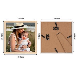 Ditwis 8x8 Photo Frame Wood Colour, Modern Natural Square Picture Frame for Living Room, Bedroom and Office, Wall or Desk Display