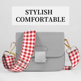 DZTLAO Wide Purse Strap Replacement Crossbody, Funny Shoulder Strap Adjustable, Cute Bag Strap for Women Guitar Purses Red White Checkered