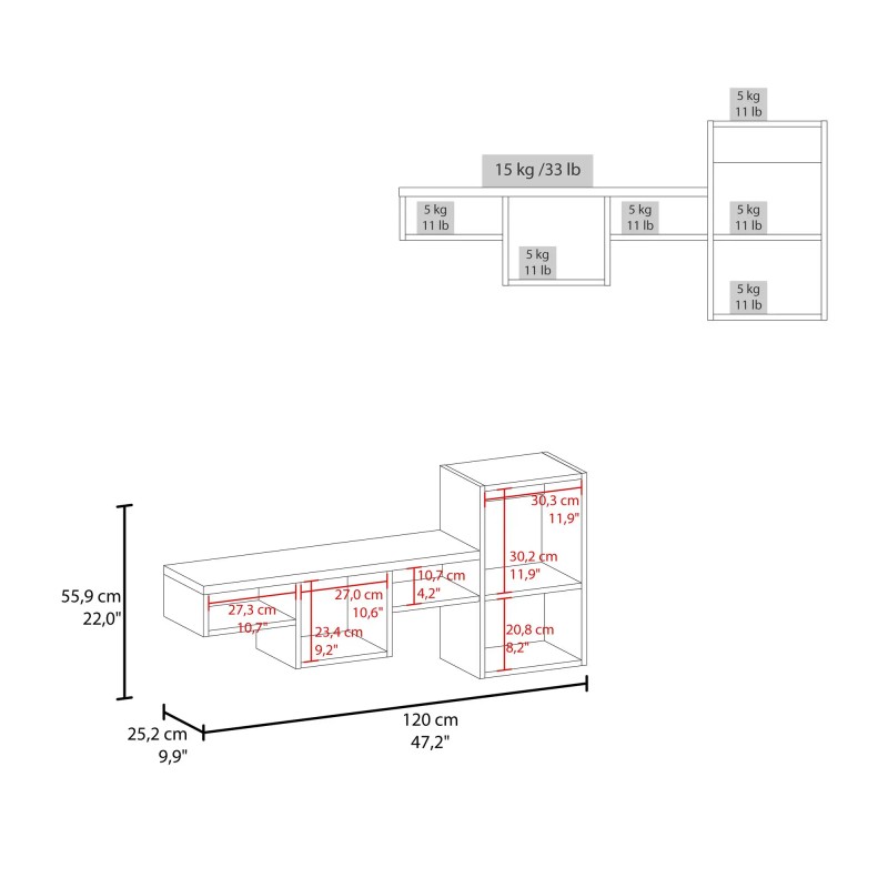 White 5-Shelf Globe Wall-Mounted Shelf Unit Elegant Wall Shelvescolor: as
