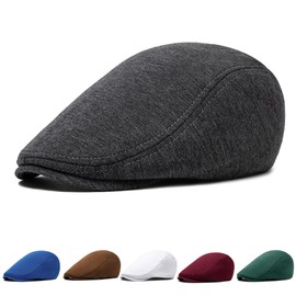 UTTPLL Newsboy Hats for Men Cotton Flat Cap Soft Fitted Driving Cabbie Hat Mens Winter Gatsby Vintage Costumes Hats, Grey White, One Size