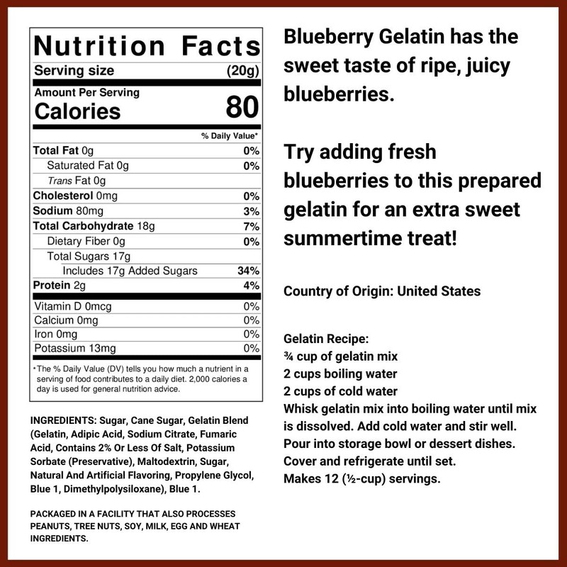 Instant Gelatin - 2 Lb Tub (Blueberry)