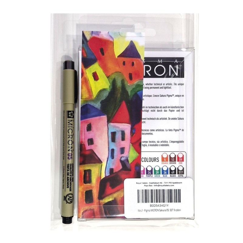 Pigma MICRON Sakura 05th Set with 9 Colours and 1