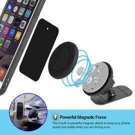 IWIO Sticky Magnet Car Mount Dashboard Holder compatible with Alcatel 1x 2019 - BLACK