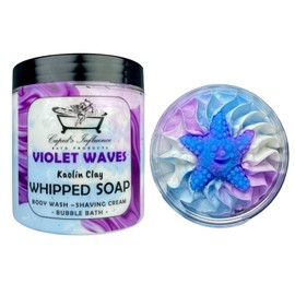 VIOLET WAVES 180gr Luxurious Whipped Soap | Body Wash | Shaving Cream | Shower Cream | Shower Fluff | Bubble Bath