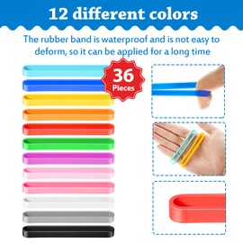 36 Piezas 3 Pulgadas Bandas de Goma de Silicona Bandas de Goma de Colores Surtidos para Billetera Tarjeta Muñeca Cajas de Cocina Envolturas (Multicolor)