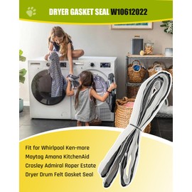 W10612022 Dryer Drum Felt Seal Replacement Fit for Whirlpool, Crosley, Amana, Maytag, Kenmore Dryers, Replace AP5737110, PS8691753, AP3094267, PS334327, W10389561