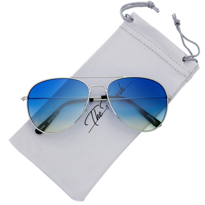 The Fresh Classic Metal Frame Oceanic Color Lens Aviator Sunglasses