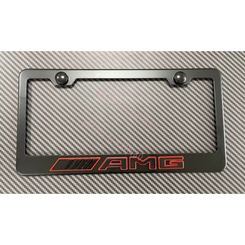 License Plate Frame Shop 1x (black/red) AMG 3D Emblem BLACK