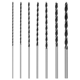 Beam Drill Set, Wood Drill Bit Set 4, 5, 6, 7, 8, 10, 12 mm x 300 mm Long Wood Spiral Drill Bit, Shatterproof Auger Drill, Long Formwork Drill Bit Set for Hardwood, Softwood, Plywood