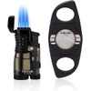 LUBINSKI Torch Lighter and Cutter Gift Set, Multifunction 3 Jet