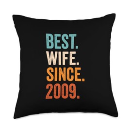 Best Wife Since 2009 | 15th wedding anniversary 15 years Throw Pillow