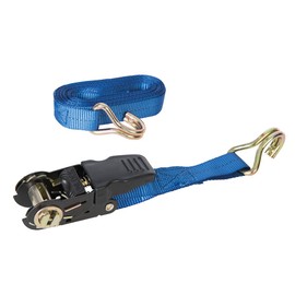 Silverline Rubber-Handled Ratchet Tie Down Strap J-Hook 4.5m x 25mm - Rated 350kg Capacity 700kg (978413)