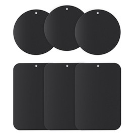APPS2Car Piastre metalliche per supporto magnetico per telefono, dischi metallici di ricambio universali con forte adesivo, 3 piastre rotonde e 3 rettangolari per supporti auto e supporti magnetici