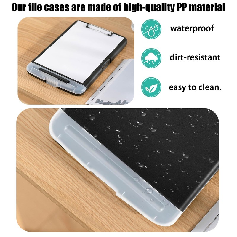 ZITUZY Clipboard A4 with Lid, Plastic Clipboard with Tray, Portable