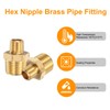 sourcing map 2pcs Hex Nipple Brass Pipe Fitting, 1/4 NPT