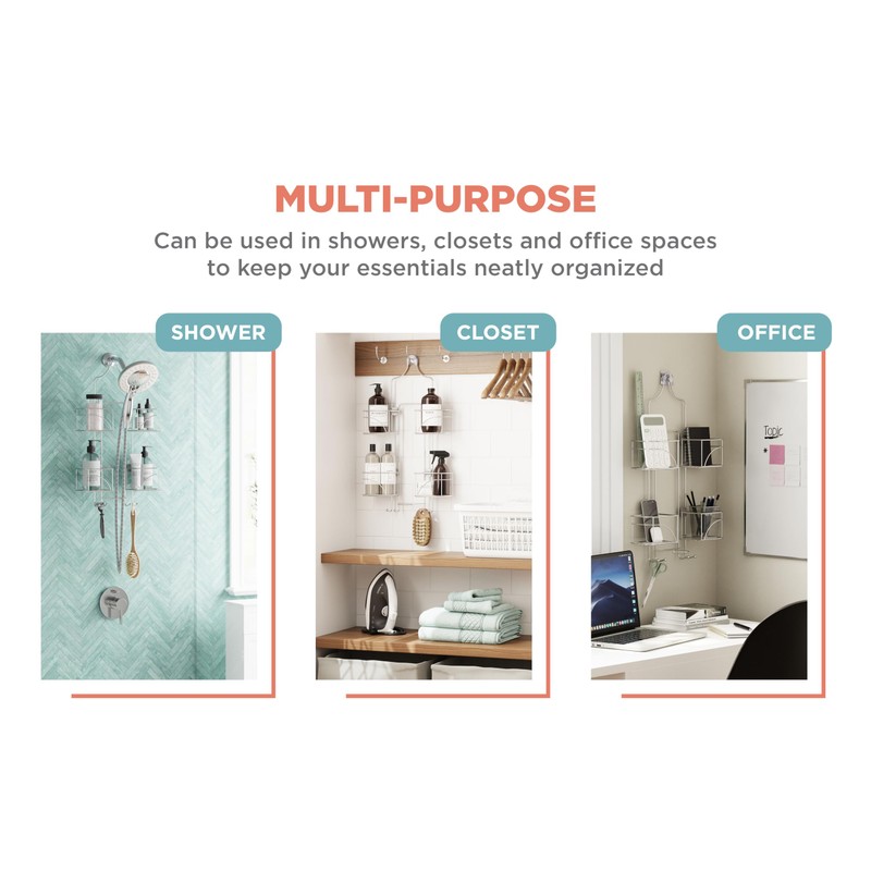 Zenna Home Caddy, Chrome Expandable Over-The-Shower