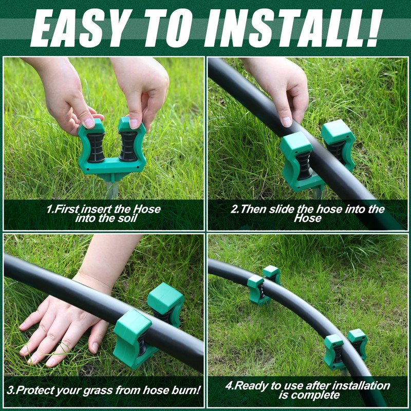 Yaocom 10 Pcs 10 Inch Garden Hose Guide Stakes Metal