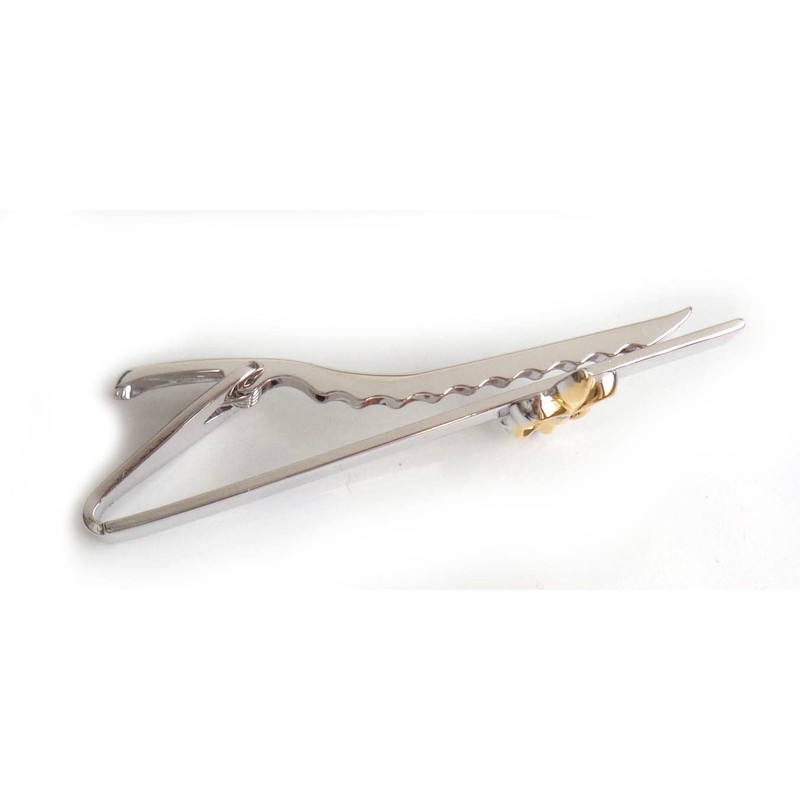 Lilies NM1062 Tie Clip Bicolour Shiny Approx. 6.6 cm Including