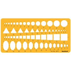 Liquidraw Circle Template Stencil Ellipse Oval Triangle Square Hexagon Geometry Shapes Templates For Drawing Rulers Technical Drafting Stencils Engineering Architecture (4 Shapes Combination)