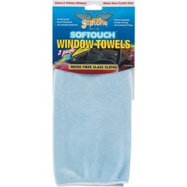 Gliptone Professional Car Care 16" x 16" Softouch Micro Fiber Window Towels, Machine Washable 2 Pack