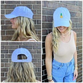 Funky Junque Dad Hat, Pineapple - White, One Size