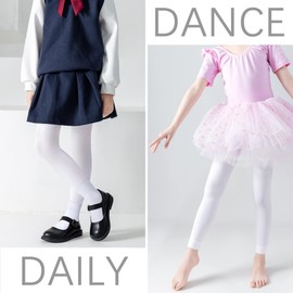 Coziwill Socks Footless Ballet Tights Girls Dance Tights School Girls Footless Gymnastics Leggings Kids Soft Microfiber Pantyhose Stockings 3-5 Years Toddler 1 Pack(Black, S)