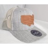 Local Crowns USA Leather Patch Trucker Heather Gray Snapback hat