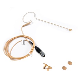 Rannsgeer Mini Headset Microphone cH-Style Earhook Headset Mic for Audio Technica Bodypack Transmitter (Tan)