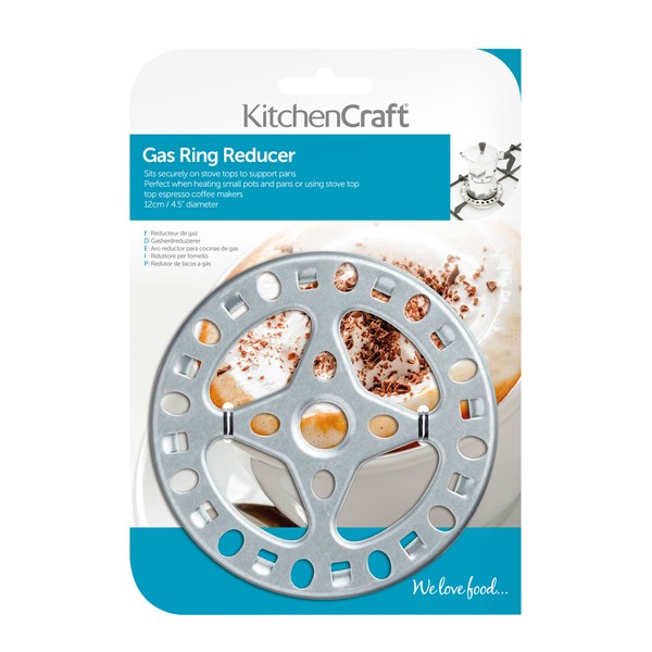 KitchenCraft Gas Ring Reducer Trivet, Galvanised Iron, 12 cm, Silver