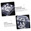 LALAFINA Transparent Glitter Butterfly Chain Earbuds Case with Keychain Lightweight
