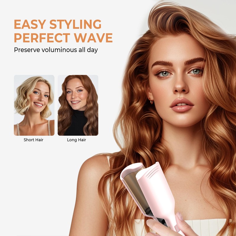 Waver Hair Tool,Mini Waver Curling Iron，Curling Iron Hair Crimper Waver，Ionic