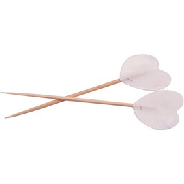 Folat 61561 Pickers White Hearts-50 Pieces Party Picks, White Hearts, Pack of 50, Costumes