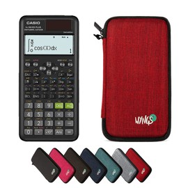 CALCUSO Economy Pack: Casio FX-991ES Plus 2nd Edition Technical Scientific Calculator and WYNGS Protective Case, Red