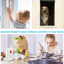 GREENCYCLE Door Chime, Wireless Door Open Chime, Door Open Contact Alarm Rechargeable, Door Sensor with Adjustable Volume, 600ft Range, 36 Chimes and Mute Mode LED Flashing, for Home/Office/Store