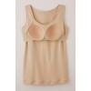 Cervin 100% Cotton Smooth Knit Bra Tank Top Beige L
