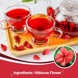 Hibiscus Tea Bags, Hibiscus Flower Herbal Tea - Rich in Vitamin C, Caffeine Free,Sugar Free, 120 Count