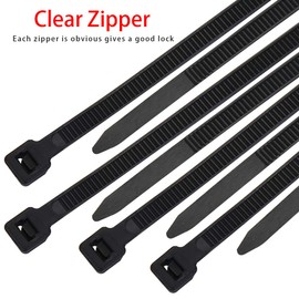 150 Pieces Multi-Purpose Cable Zip Ties 8 Inch,Self Locking Black Zip Ties with 50 Pounds Tensile Strength